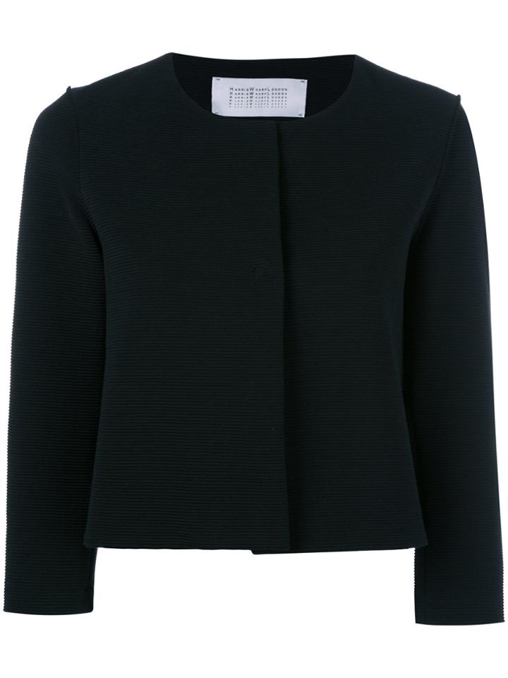 Harris Wharf London Three-quarters Sleeve Cropped Jacket - Black