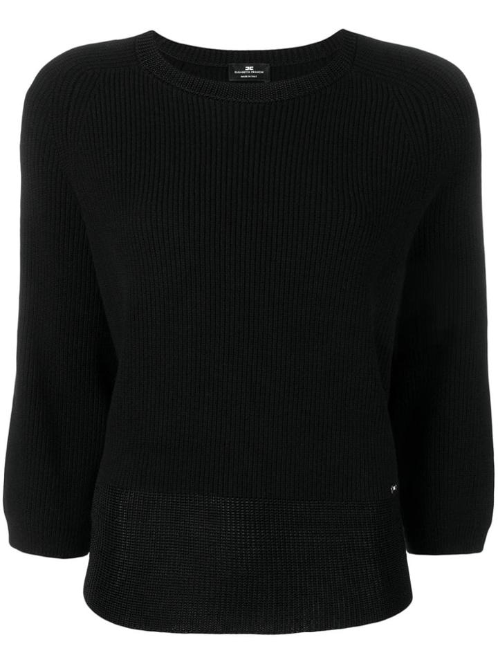 Elisabetta Franchi Ribbed Boxy Sweater - Black