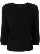 Elisabetta Franchi Ribbed Boxy Sweater - Black