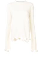 Ports 1961 Pompom Detail Knitted Top - White