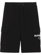 Burberry Cargo Pocket Horseferry Print Track Shorts - Black