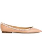 Valentino Rockstud Ballerinas, Women's, Size: 35, Nude/neutrals, Calf Leather/leather/metal Other