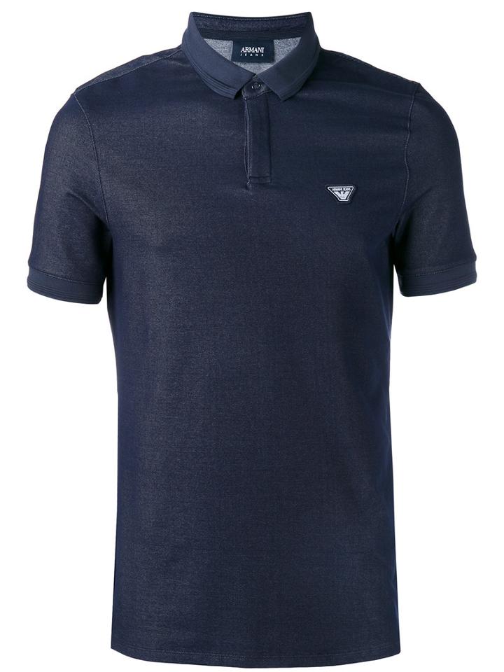 Armani Jeans - Classic Polo Shirt - Men - Cotton/polyester/spandex/elastane - S, Blue, Cotton/polyester/spandex/elastane