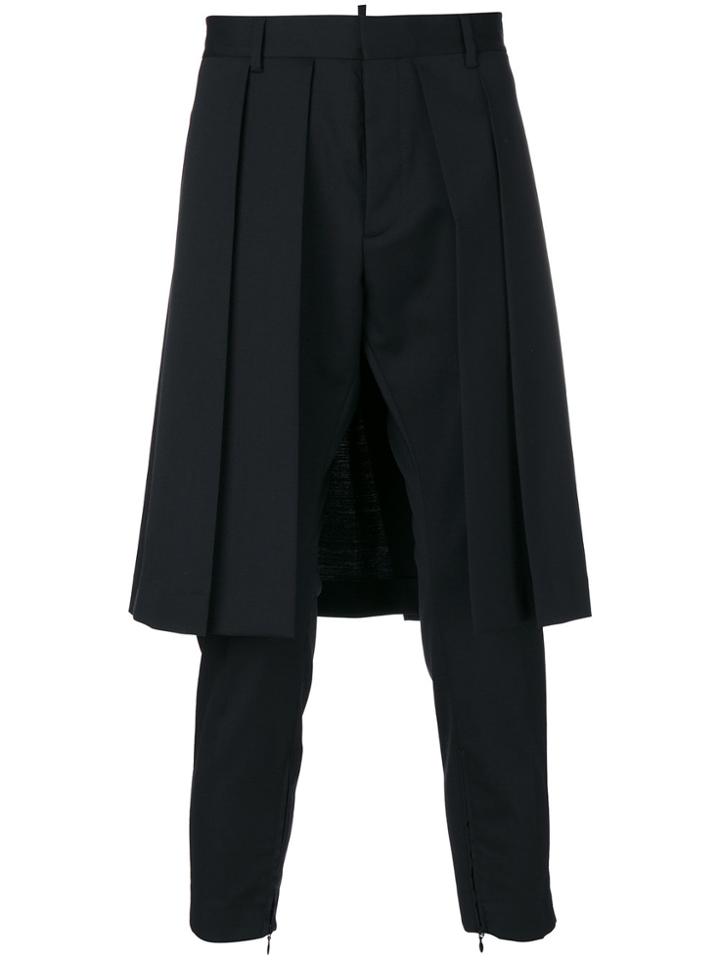Dsquared2 Pleated Apron Slim Trousers - Black