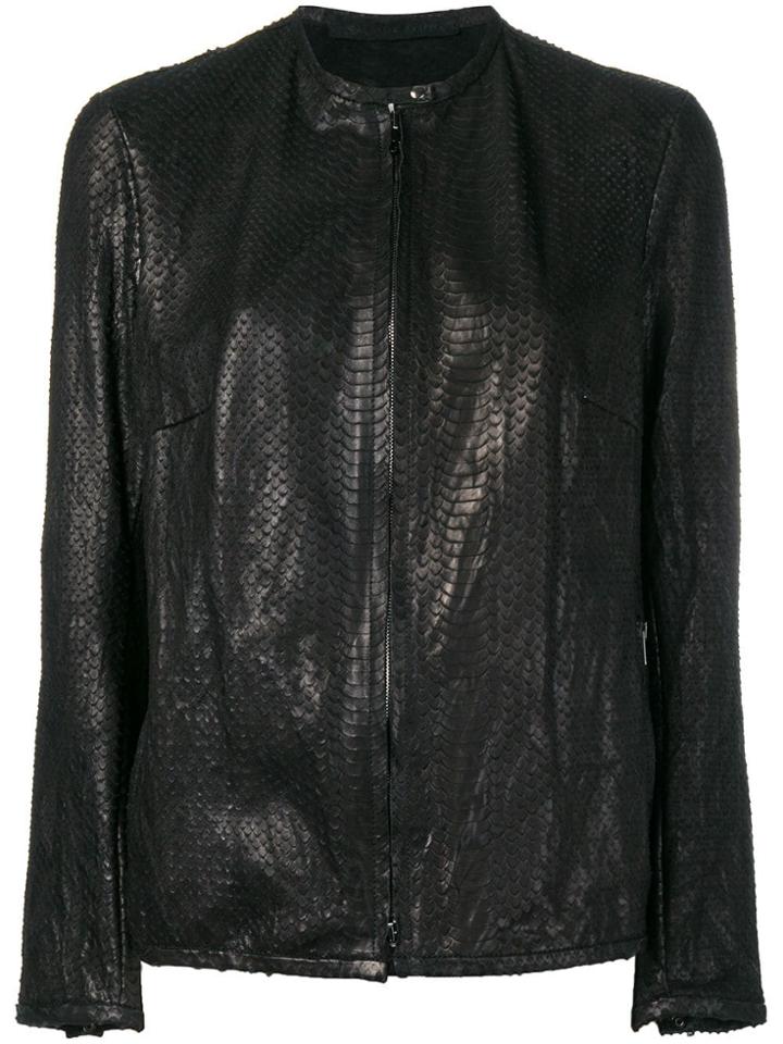 Salvatore Santoro Snakeskin Effect Jacket - Black