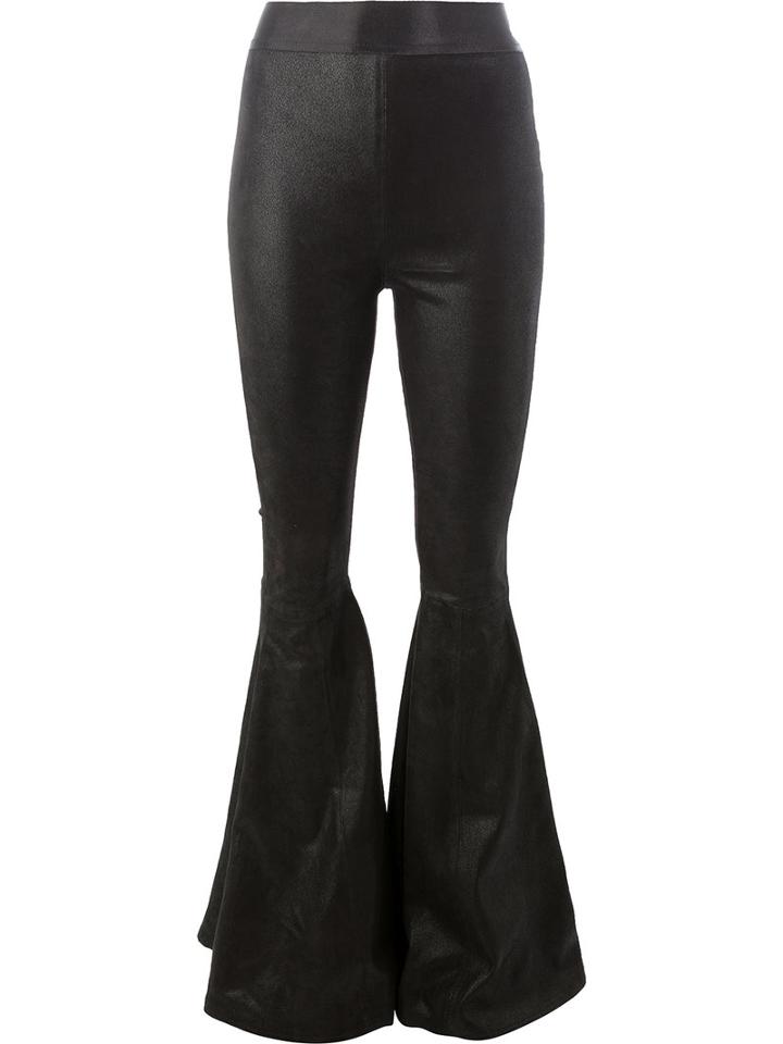 Faith Connexion - Panelled Flared Trousers - Women - Sheep Skin/shearling - 38, Black, Sheep Skin/shearling