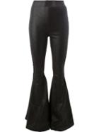 Faith Connexion - Panelled Flared Trousers - Women - Sheep Skin/shearling - 38, Black, Sheep Skin/shearling