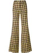 Rochas Printed Flared Trousers - Brown
