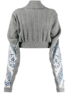 Y/project Floral Sleeves Jumper - Grey