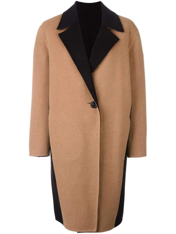 Fausto Puglisi Panelled Coat - Brown