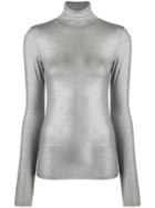 Majestic Filatures Turtle-neck Fitted Top - Grey