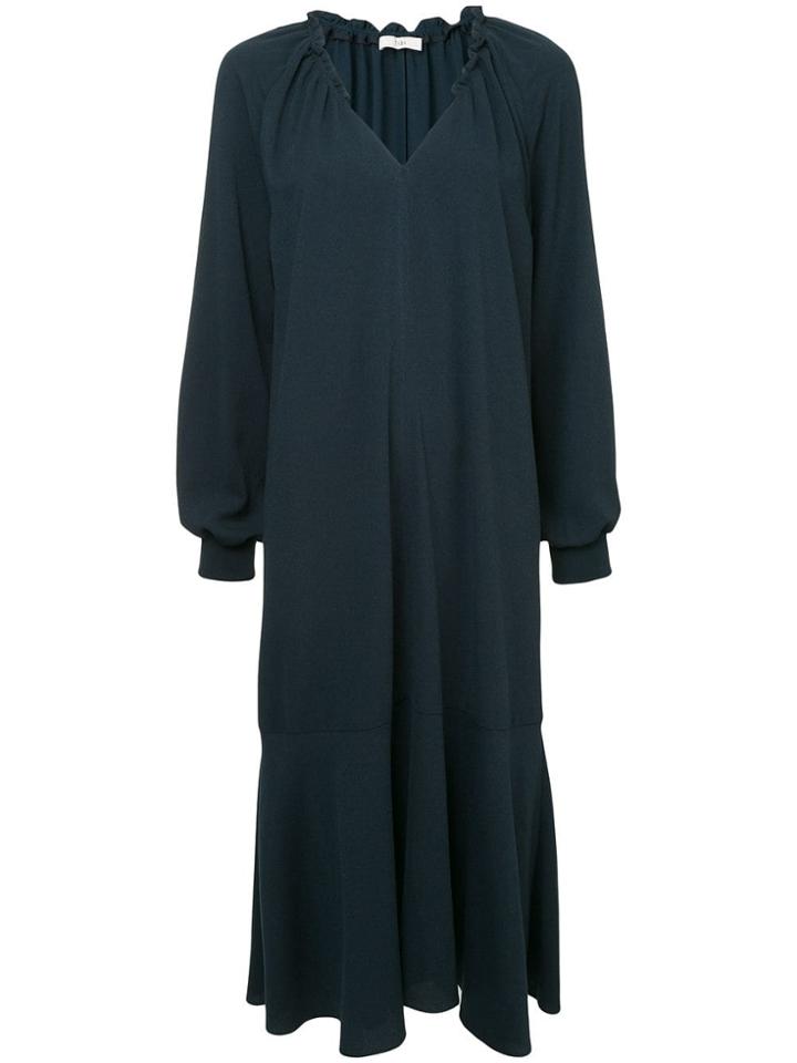 Tibi Savanna Split Neck Dress - Blue