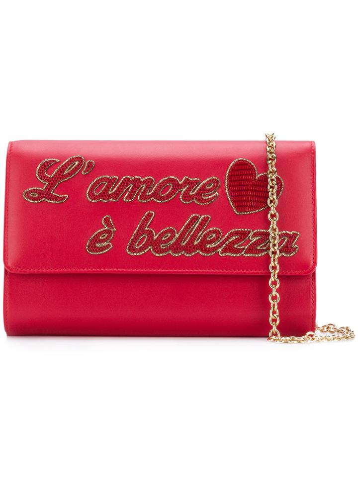 Dolce & Gabbana L'amour Clutch Bag - Red