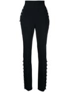 David Koma High Waisted Trousers, Women's, Size: 10, Black, Spandex/elastane/acetate/viscose