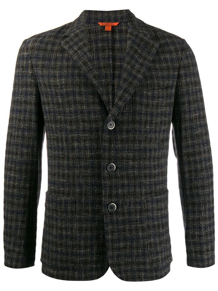 Barena Checkered Knit Blazer - Black