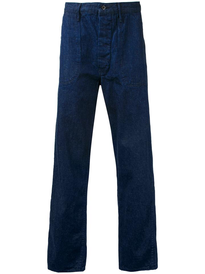 Orslow Straight Leg Jeans, Men's, Size: 3, Blue, Cotton