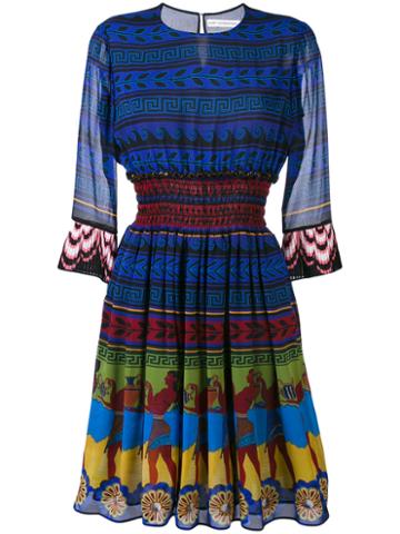 Mary Katrantzou - Hemera Short Dress - Women - Silk/polyester - 14, Blue, Silk/polyester