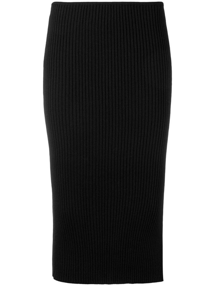 Brognano Ribbed Knit Midi Skirt - Black