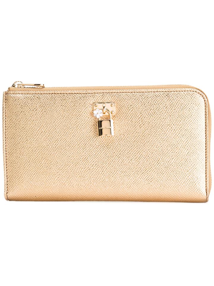 Dolce & Gabbana Padlock Zip-around Wallet - Metallic