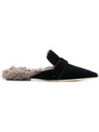 Gianna Meliani Soft Trim Pointed Slippers - Black