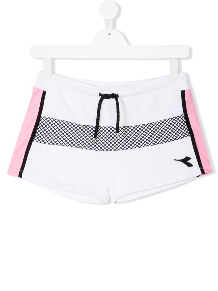 Diadora Junior Track Shorts - White