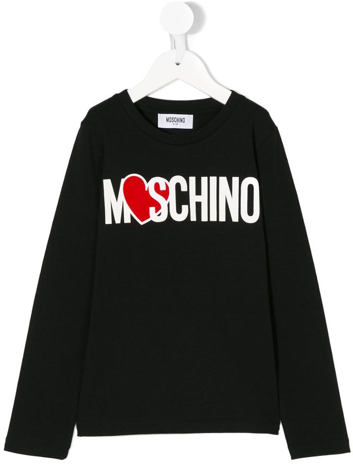 Moschino Kids - Heart Logo Top - Kids - Cotton/spandex/elastane - 4 Yrs, Black