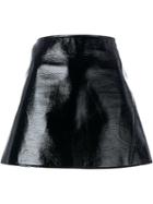 Courrèges A-line Mini Skirt, Women's, Size: 36, Black, Cotton/polyurethane/acetate/cupro