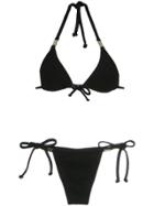Amir Slama Buckle Bikini Set - Black