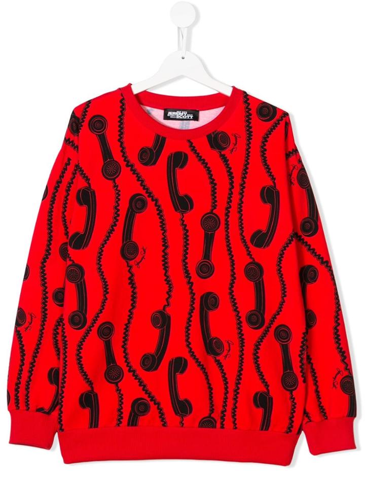 Jeremy Scott Junior Teen Phone Print Sweatshirt - Red