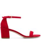 Stuart Weitzman Block Heel Sandals - Red