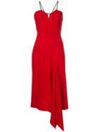 Roland Mouret Crepe Draped Hem Dress - Red