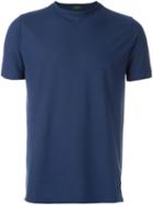 Zanone Round Neck T-shirt, Men's, Size: 50, Blue, Cotton