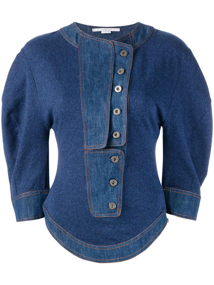 Stella Mccartney - Corset Inspired Shirt - Women - Cotton - 38, Blue, Cotton