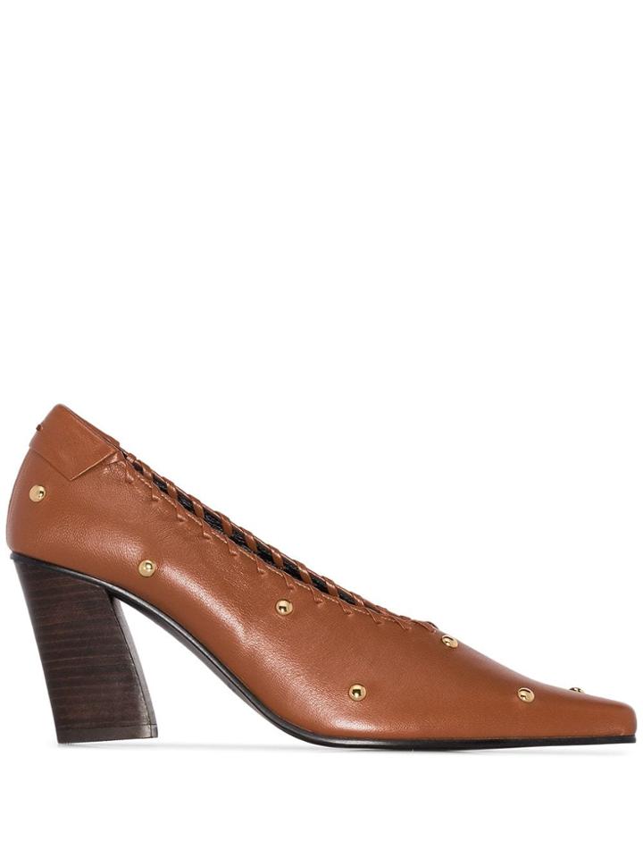 Reike Nen Studded 80mm Pumps - Brown