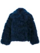 Toga Fur Jacket, Women's, Size: 38, Blue, Turkey Feather