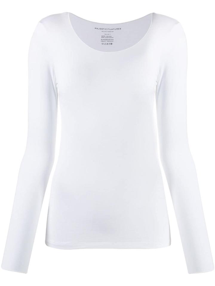 Majestic Filatures Fitted Jersey Top - White