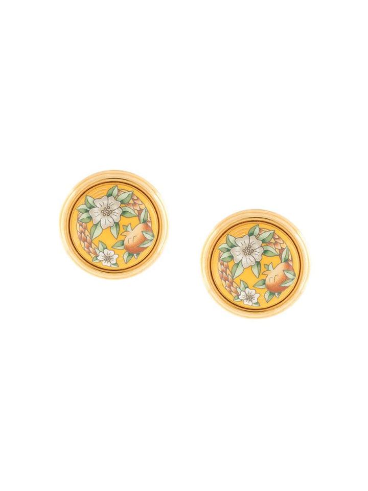 Hermès Pre-owned Cloisonne Ware Enamel Earrings - Gold