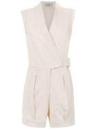 Egrey Romper With Knot Detail - Nude & Neutrals