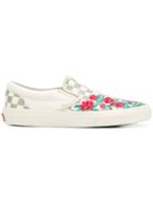 Vans Rose Embroidered Slip-on Sneakers - Multicolour