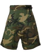 Numero00 - Camouflage Shorts - Men - Cotton/acrylic/polyester/spandex/elastane - Xl, Green, Cotton/acrylic/polyester/spandex/elastane