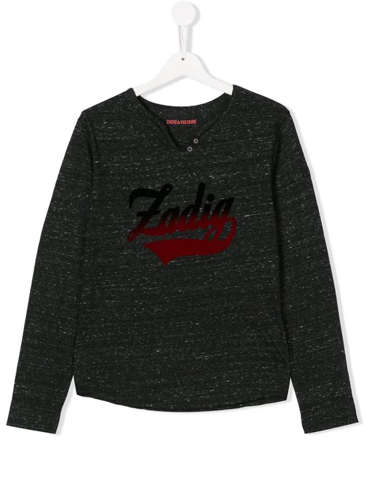 Zadig & Voltaire Kids Teen Logo Printed T-shirt - Grey