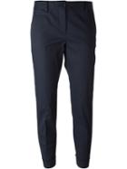 Alberto Biani Cropped Tailored Trousers, Women's, Size: 44, Blue, Cotton/spandex/elastane