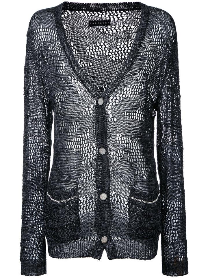 Roar Sheer Open Knit Cardigan, Men's, Size: Ii, Black, Cotton