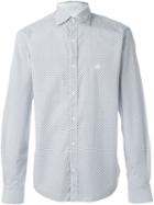 Corneliani Printed Shirt, Men's, Size: 44, White, Cotton
