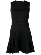 Alexander Mcqueen Raw Hem Denim Mini Dress - Black