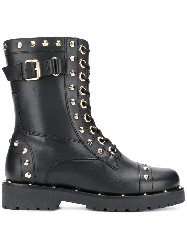 Twin-set Studded Biker Boots - Black