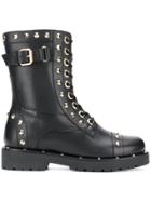 Twin-set Studded Biker Boots - Black