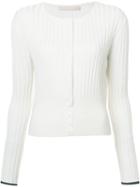 Brock Collection Ribbed Cardigan, Women's, Size: Medium, White, Silk