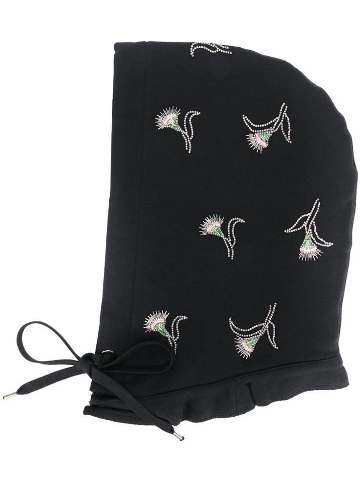 No21 Bead Embroidered Hat - Black