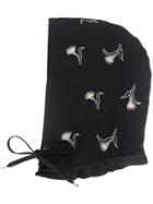 No21 Bead Embroidered Hat - Black